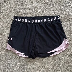 Under Armour Black and Pink Athletic Shorts Lightweight Performance